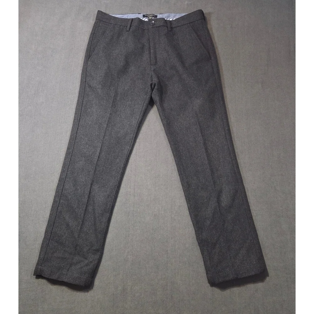 Banana Republic Kentfield Pant Mens 32x30 Charcoal Grey Wool Blend Trousers